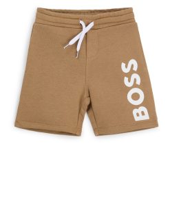 Hugo Boss-Kids’ fleece shorts with vertical logo print-hugo boss near me