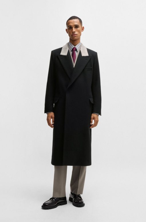 Hugo Boss Jackets and Coats-Wool coat with peak lapels-hugo