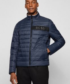 Hugo Boss Jackets and Coats-Water-repellent jacket with 3D logo tape-hugo boss store near me