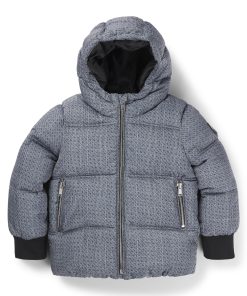 Hugo Boss-Kids’ padded jacket with all-over checks and monograms-boss near me 2