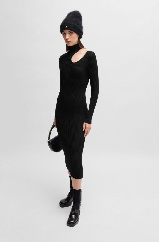 Hugo Boss Dresses-Mock-neck tube dress with cut-out detail-boss hugo - Image 2