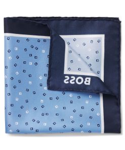 Hugo Boss Ties and Pocket Squares-Silk pocket square with digital print-boss outlet