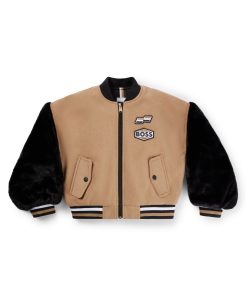 Hugo Boss-Kids’ bomber jacket with branded patches-hugo boss store near me