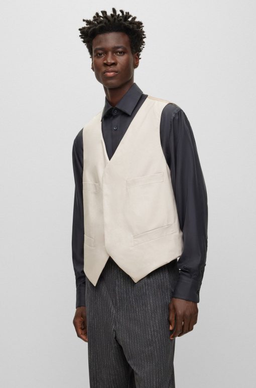 Hugo Boss-Padded cotton waistcoat with concealed closure-boss outlet