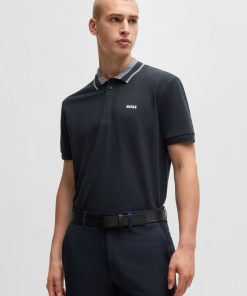 Hugo Boss Polo Shirts-Stretch-cotton polo shirt with logo detail-hugo boss outlet