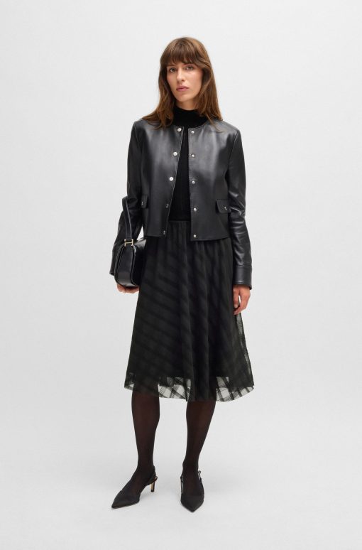 Hugo Boss Skirts-Midi skirt in patterned tulle-hugo boss store - Image 2