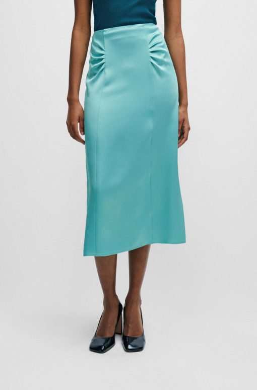 Hugo Boss Skirts-High-waisted A-line skirt with gathered details-hugo boss store