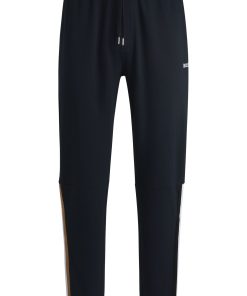 Hugo Boss Sweatshirts and Jogging Pants-Cotton-terry tracksuit bottoms with tape inserts-boss hugo 2