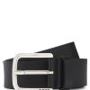 Hugo Boss Belts-Vegetable-tanned leather belt with gunmetal hardware-hugo by hugo boss 3