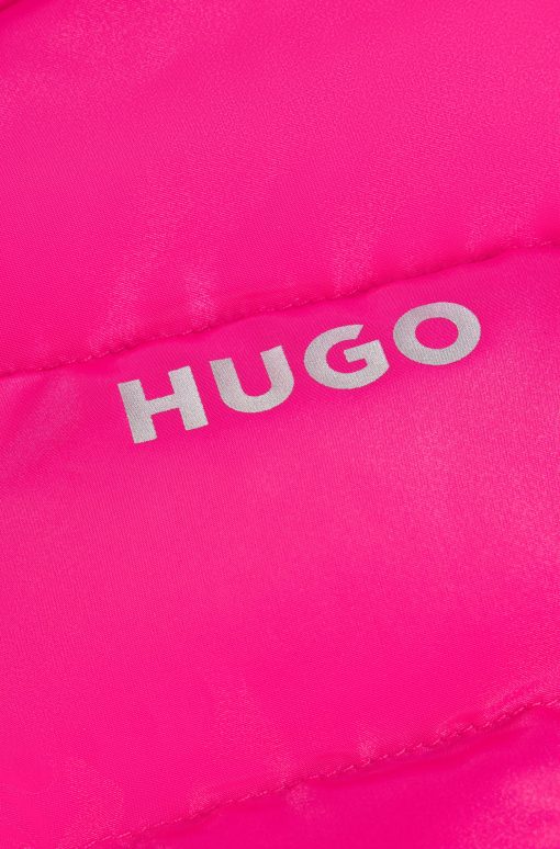 Hugo Boss-Kids' hooded puffer jacket with lustrous logo print-boss hugo - Image 2