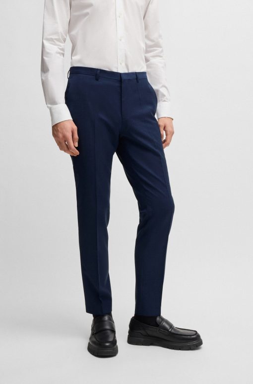 Hugo Boss-Extra-slim-fit suit trousers in melange wool-hugo