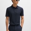 Hugo Boss Polo Shirts-Mercerized-cotton polo shirt with micro pattern-hugo 3