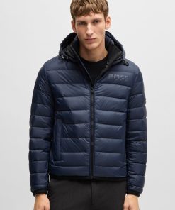 Hugo Boss Jackets and Coats-Water-repellent down jacket with tonal logo-boss near me