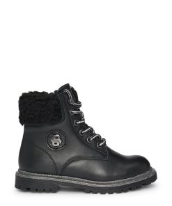 Hugo Boss-Kids’ leather boots with Double B monogram-hugoboss