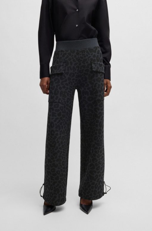 Hugo Boss-NAOMI x BOSS animal-print tracksuit bottoms with energear™-hugoboss