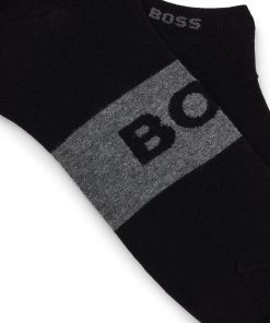 Hugo Boss Socks-Two-pack of ankle-length socks in stretch fabric-hugo boss store near me 2