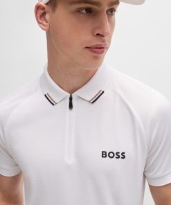 Hugo Boss Polo Shirts-BOSS x Matteo Berrettini polo shirt with popcorn stripe-boss store near me 2