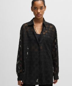 Hugo Boss Blouses-Oversize-fit blouse with polka-dot pattern-hugoboss