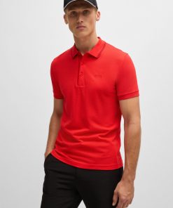 Hugo Boss Polo Shirts-Cotton-piqué slim-fit polo shirt with tonal logo-hugo boss outlet