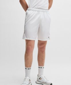 Hugo Boss Pants-BOSS x Matteo Berrettini water-repellent shorts with logo print-hugo boss store