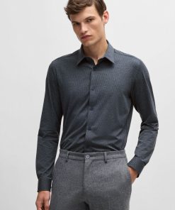 Hugo Boss-Slim-fit shirt in printed performance-stretch jersey-hugo boss store near me