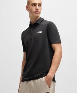 Hugo Boss Polo Shirts-BOSS x Matteo Berrettini slim-fit polo shirt with UV protection-hugo boss near me