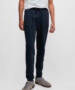 Hugo Boss Sweatshirts and Jogging Pants-Cotton-terry tracksuit bottoms with logo patch-hugo boss near me