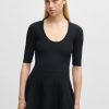 Hugo Boss Dresses-A-line dress with buckled belt-hugo boss near me 3