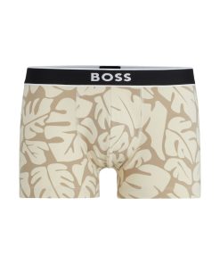 Hugo Boss Underwear-Stretch-cotton trunks with seasonal print and logo waistband-hugo boss outlet