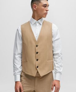 Hugo Boss Suits-Extra-slim-fit waistcoat in mohair-look cloth-hugo by hugo boss