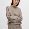 Hugo Boss Sweaters and Cardigans-Crew-neck sweater in stretch fabric-hugo by hugo boss 4