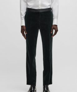 Hugo Boss-Slim-fit tuxedo trousers in cotton velvet-boss outlet