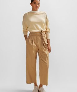 Hugo Boss Pants-Tapered-fit wide-leg trousers with fabric belt-hugo boss sale 2