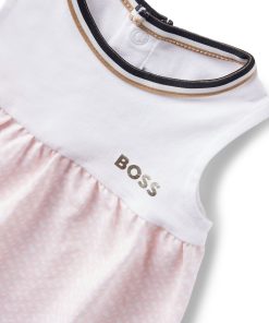 Hugo Boss-Baby dress in stretch cotton with monogram-patterned skirt-boss near me 2