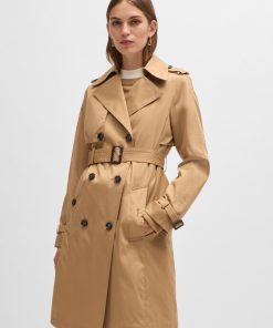 Hugo Boss Jackets and Coats-Regular-fit trench coat with buckled belt-boss hugo