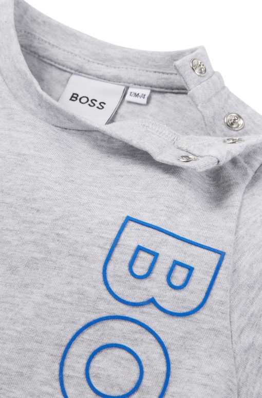 Hugo Boss-Kids' long-sleeved T-shirt in cotton with vertical logo-boss store near me - Image 2