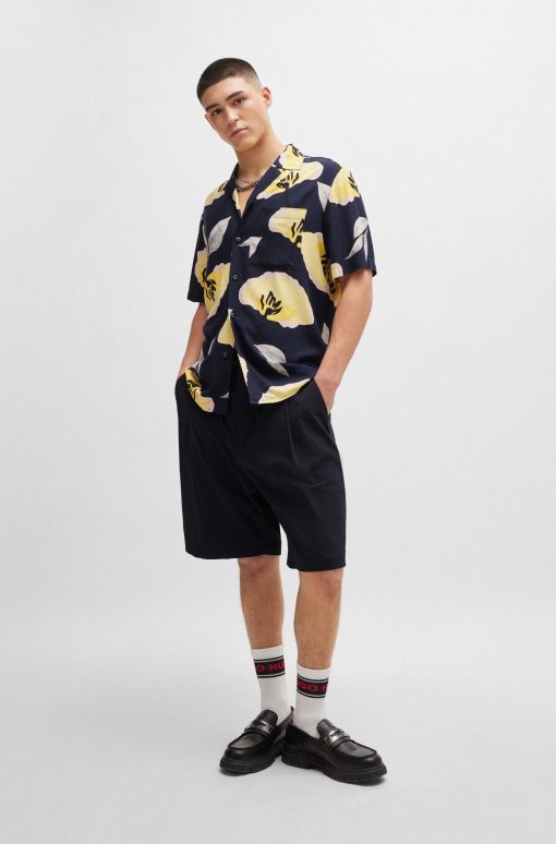 Hugo Boss-Performance-stretch seersucker shorts with drawstring waist-hugo boss near me - Image 2