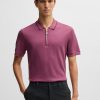 Hugo Boss Polo Shirts-Mercerized-cotton polo shirt with micro pattern-hugo 4