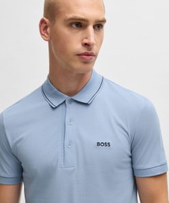 Hugo Boss Polo Shirts-Cotton-piqué slim-fit polo shirt with tonal logo-boss store 2