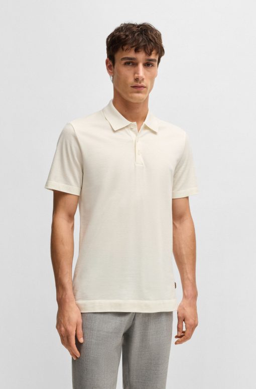 Hugo Boss Polo Shirts-Cotton-silk polo shirt with two-tone effect-hugo boss outlet