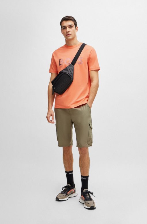 Hugo Boss-Tapered-fit shorts in easy-iron quick-dry poplin-boss hugo - Image 2