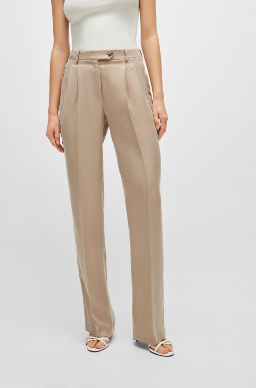 Hugo Boss Pants-High-waisted trousers with a wide leg-boss hugo