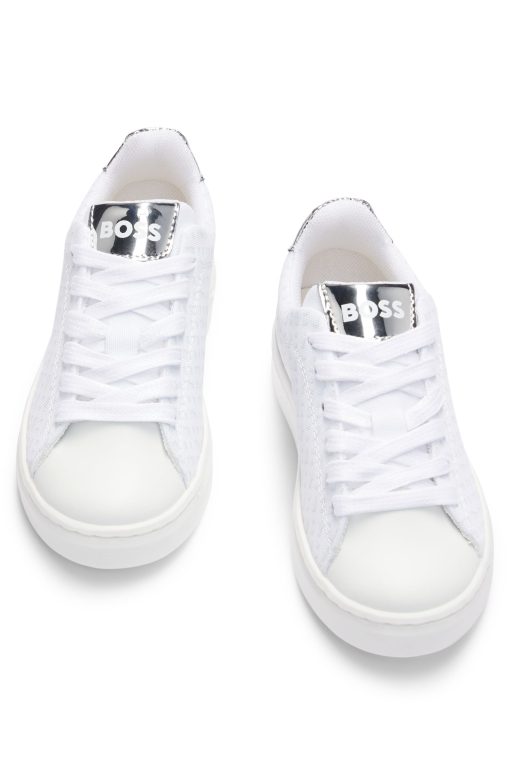 Hugo Boss-Kids' trainers in monogram canvas with metallic faux leather-boss store near me - Image 2