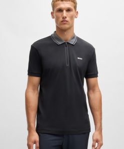 Hugo Boss Polo Shirts-Interlock-cotton regular-fit polo shirt with logo detail-boss outlet