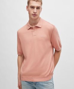 Hugo Boss Sweaters and Cardigans-Short-sleeved polo sweater with embroidered logo-hugo