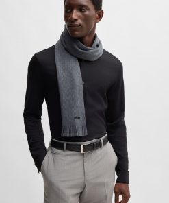 Hugo Boss Scarves-Raschel-knit scarf in merino wool-hugoboss 2