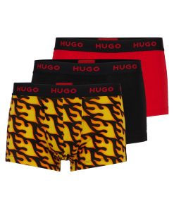 Hugo Boss Underwear-Triple-pack of stretch-cotton trunks with logo waistbands-boss outlet