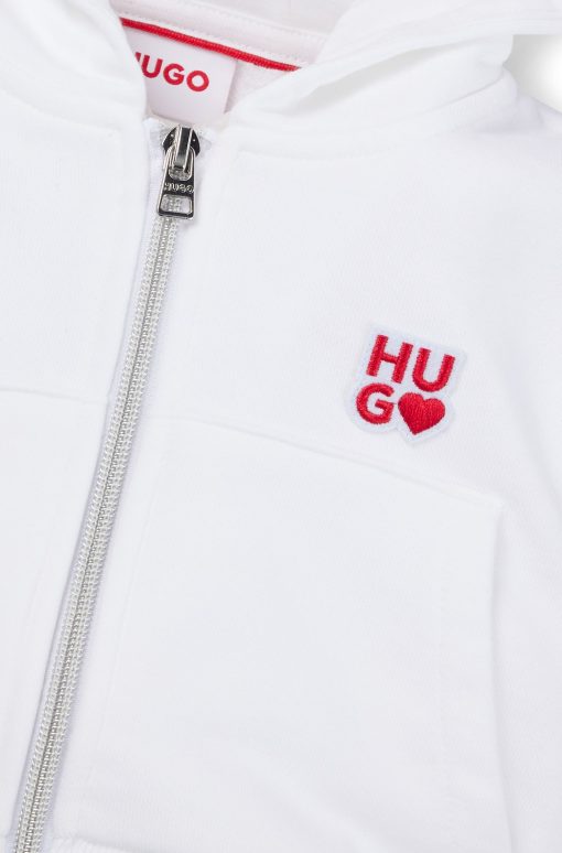 Hugo Boss-Kids' zip-up hoodie with logo details-hugo boss sale - Image 2