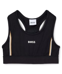 Hugo Boss-Kids’ sports bra with signature stripes and logo-hugo