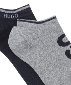 Hugo Boss Socks-Two-pack of ankle socks with logos-hugo boss near me 2